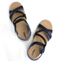 Footlogics Fiona orthotic navy sandal with padded insole from Interaktiv Wear