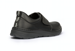 Florencia Plus black velcro fastened work shoe with padded ankle support for extra comfort