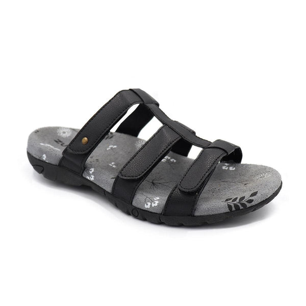 Zullaz Susan Black Orthotic Sandals – InterAktivWear