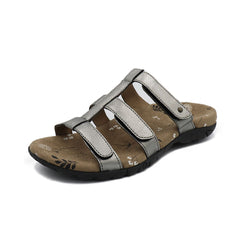 Footlogics Zullaz Susan Pewter sandal with velcro straps from interaktiv wear