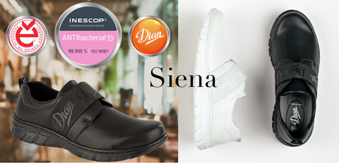 Siena slip on enclosed works shoes in black or white