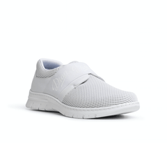 Siena TEX White Air mesh Slip On Shoe with elasticated forefoot strap