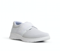 Siena TEX White Air mesh Slip On Shoe with elasticated forefoot strap