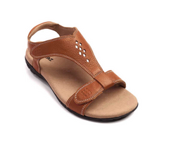 Zullaz Talia Tan Leather Sandals with arch support and adjustable forefoot strap