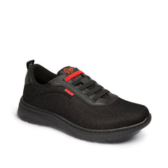 'Alicante' Black Air Mesh Shoe with Elastic Laces - InterAktivWear
