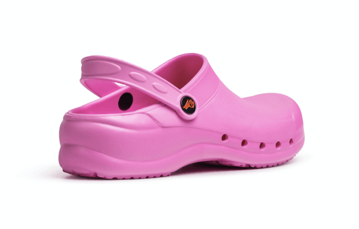 Hot pink top nursing clogs