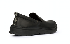 Dian Marsella Plus slip on black work shoes with shock absorbing sole and soft collar for added comfort around the ankle