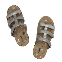 Footlogics Zullaz Susan Pewter sandal padded sole from interaktiv wear