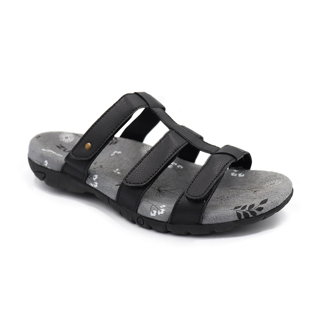 Zullaz Susan Black Orthotic Sandals
