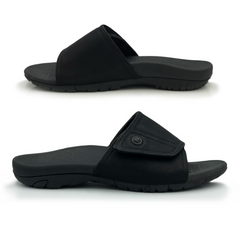 Zullaz mens slides orthotic sandal with velcro closer contoured foot bed to support the foot